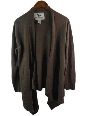 Field & Stream L Tan Waterfall Cardigan Sweater